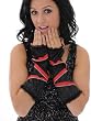 Fingerless Zipper Glovettes Red Black Gloves Goth Gothic accessory