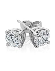Premium Round Diamond Solitaire Earrings 3/4ctw