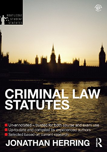 Criminal Law Statutes 2012-2013 (Routledge Student Statutes)