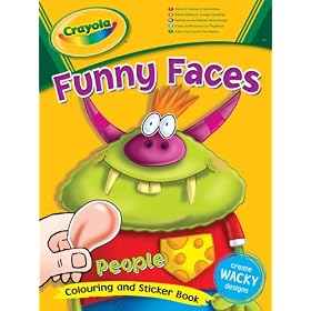 Crayola Funny Faces Colouring and Sticker Book (People or Animals)