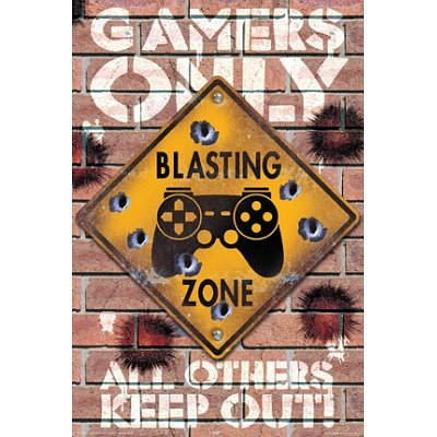 Blasting Zone Keep Out Video Game Poster Print - 24x36