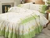 Green Flowers Corina Bedspread Bedding Set Full
