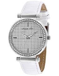 Kenneth Cole Crystal Dial and Bezel White Band Womens Watch KCW2004