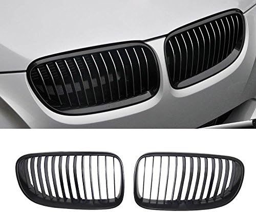 CAMHOHO 2 X Matte Black Sport Kidney Grille Grill For 3 Series 328i 335iE92 E93 2D Coupe Convertible 11-14 LCI