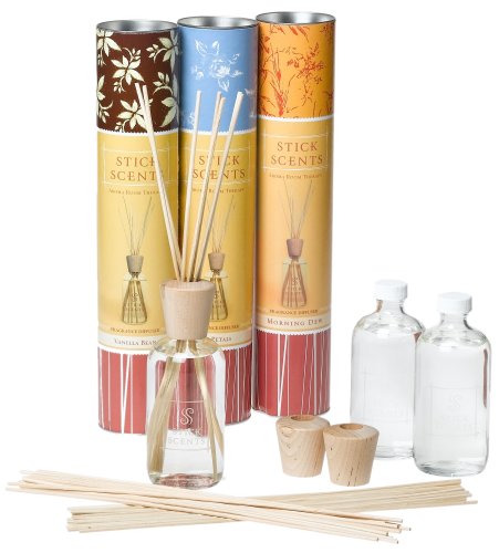 Beauty Bureau Stick Scents Reed Diffusers Sea Petals, Vanilla, and Morning Dew, 8-Ounce Package