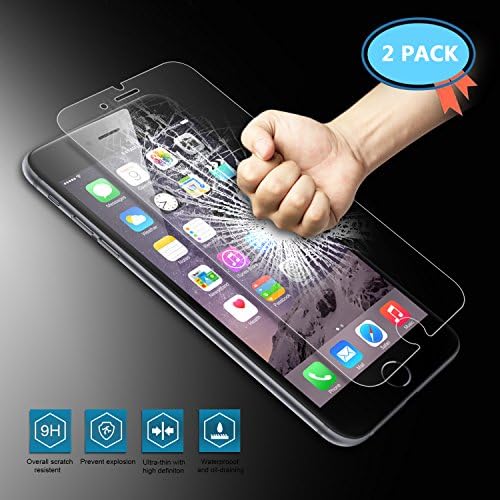 [ 2 Pack ] Smarteer iPhone 6S Puls Screen Protector, [3D Touch Lifetime Warranty ] Premium Ballistic Nano 0.3mm Tempered Glass Screen Protector Scratch Free Ultra Slim Guard for iPhone 6/6S Plus 5.5"