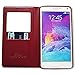 Galaxy Note 4 Case,Window View With Invisible Magnetic Closure Flip Leather Cover Folio Case Stand Card Holder Slot for Samsung Galaxy Note 4 (Plum)