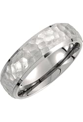 Mens Titanium, Hammered Finish Wedding Band