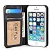 GMYLE iPhone 5s Case, Book Case Vintage for iPhone 5 / 5s - Black PU Leather Stand Case Cover