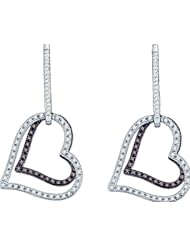 0.55ctw Brown Diamond Heart Earrings 10K White Gold