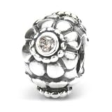 Retired Authentic PANDORA Sunflower with Chocolate Brown Cubic Zirconia Stones, Catalog #79246BCZ - Highly Collectible European Bead Charm for Authentic Pandora Bracelet