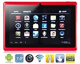 7 Inch FastTouch(TM) A13 GOOGLE Android 4.1 AllWinner Tablet PC, 4GB RED, Boxchip Cortex A8 1.2Ghz MID Capacitive Touch Screen G-Sensor WiFi, Camera, Skype Video Calling, Netflix Movies