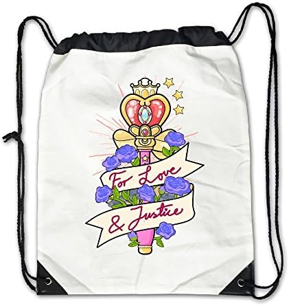 Moon Healing Unisex Drawstring Backpack Casual Travel Bags Shoulder Pouch Beam Port Backpack Tote Canvas White