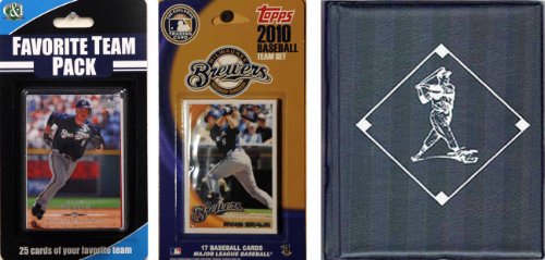 MLB Milwaukee Brewers Licensed 2010 Topps Team Set and Favorite Player Trading Cards Plus Storage Album