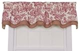 Victoria Park Toile Bradford Valence Window Curtain, Red