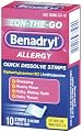 Benadryl Quick Dissolve Strips, 10-Count (Pack of 3)