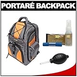 Portare' Multi-Use Laptop/iPad/Digital SLR Camera Backpack Case (Gray/Orange) with Cleaning Kit for Nikon D40, D60, D3000, D3100, D5000, D5100, D7000, D300s, D3 & D3s Portare' Multi-Use Laptop/iPad/Digital SLR Camera Backpack Case (Gray/Orange) with Cleaning Kit for Nikon D40, D60, D3000, D3100, D5000, D5100, D7000, D300s, D3 & D3s