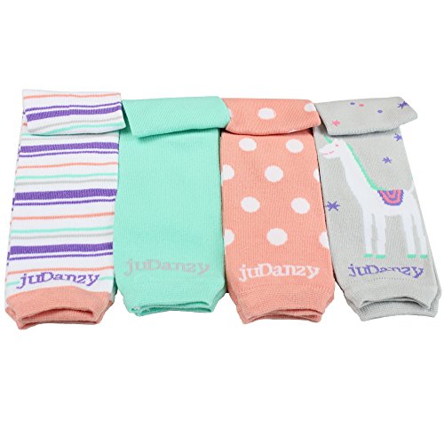 juDanzy 4-pack Organic baby & toddler leg warmers gift set for boys & girls (One Size (12 pounds to 10 years), Classy Girl)