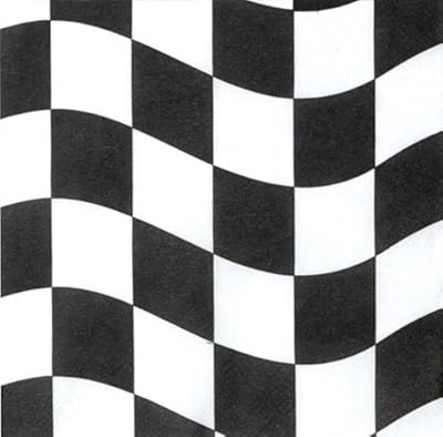 Creative Converting Lunch Napkins, Black and White Check