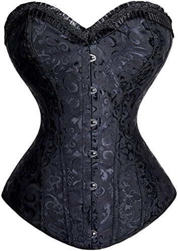 Geminigirl Women's Overbust Lace Up Heavy Duty Funnel Waist Trainer Corset 4XL Black