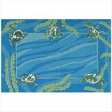 Homefires Accents Turtles Swimming Indoor Rug, 22-Inch by 34-Inch