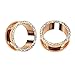 BodyJ4You Rose Goldtone Screw Fit Plugs Aurora Crystal Rim 0 Gauge - 14mm - 2 Pieces