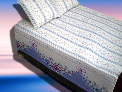 Dollhouse Miniature Artisan Bedding Set for a Double Bed