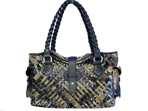 牛革　グラデーションポリウレタン　メッシュバッグ　紫陽花