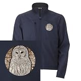 Artsmith, Inc. Men’s Embroidered Jacket Snow Owl – Navy, 2X thumbnail