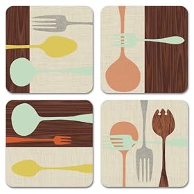 Studio Oh! Coasters, 12 Count, Retro Cafe