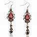 Tibet Silver Rhinestone Resin Tear Drop Eardrop Hook Dangle Earrings (Pack of 2)