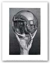 Hand with Reflecting Sphere (Globe) by M.C. Escher 14"x11" Art Print Poster