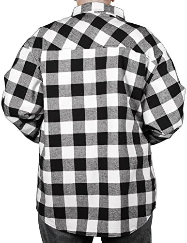 Clench BIG Men's Buffalo Plaid Flannel Shirt, White, Size XXXXL