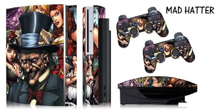 Protective skins for FAT Playstation 3 System Console, PS3 Controller skin included - MAD HATTER