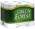 Green Forest Unscented Bathroom Tissue, 100% Recycled Paper, Whitened Without Chlorine, 12-Roll Packages (Case of 4)