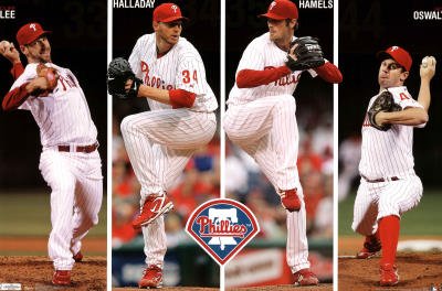 (22x34) Philadelphia Phillies Pitchers Lee Halladay Hamels Oswalt Sports Poster Print