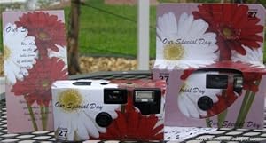 10 Pack Daisy Disposable Wedding Cameras in Matching Gift Boxes with Table Tents, 35mm, 27 Exposures