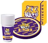 Louisiana State Tigers (LSU) - Party Supplies Pack Including Plates, Cups, and Napkins- 8 Guests