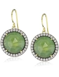 Jemma Wynne "Prive" Serpentine Round Stone and Diamond Drop Earrings