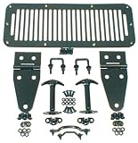 Rugged Ridge Black Powder Coated Trim Accessories Hood Accessories Jeep Wrangler 1987 to 1995 (YJ) Complete Hood Set