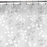 Maytex Linden Leaf PEVA Shower Curtain, White