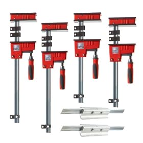 Bessey KRX1224 K Body REVO Fixed Jaw Parallel Clamp Kit Includes: 2-12-inch, 2-24-inch K Body Clamps and 2-KBX20 Extenders