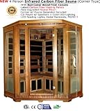 4 Person Corner Sauna Red Cedar Carbon FIR FAR Infrared Heat Color LED Mood Lighting New