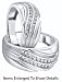 Matching White Gold Diamond Wedding Band Set For Him and Her