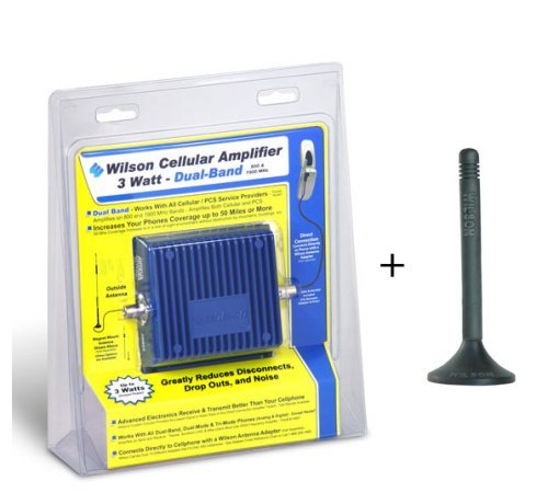 Wilson Cellular 800MHz/1900MHz Dual-Band 3 Watt Direct Connection Amplifier (811201) and Mini Magnet Mount Antenna (301113) for Verizon, AT&T GSM/GPRS/TDMA, Cingular, Alltel, Sprint PCS, T-Mobile (850MHz, 1900MHz), Cellular One, US Cellular, Metro PCS, Virgin Mobile, Cricket, Qwest, Boost Mobile phones