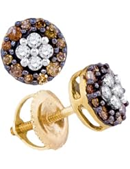0.33CT-DIA COGNAC DIAMOND FASHION EARRING