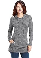 VESSOS Women's Long Sleeve Crewneck Pocket Fleece Tunic Sweatshirt & Hoodie