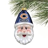 Chicago Bears Blown Glass Santa Cap Ornament