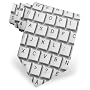 Keyboard Tie by Mr. G33K - Silver Microfiber