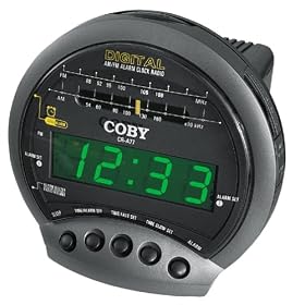 Coby CRA77 Big Green LED Digital AM/FM Dual Alarm Clock Radio